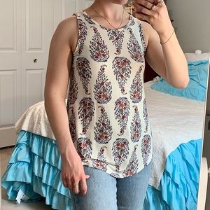 🌸 3/$15 Old Navy Floral Paisley Printed Round Neck Tank-Top Size S